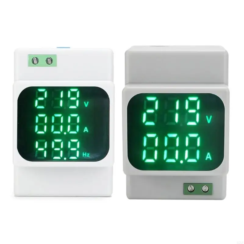 57QF AC60-500V 1-100A Voltage Current Frequency Meter Din Rail Voltmeter Ammeter Hertz Meter LED Digital Voltage Amp Tester