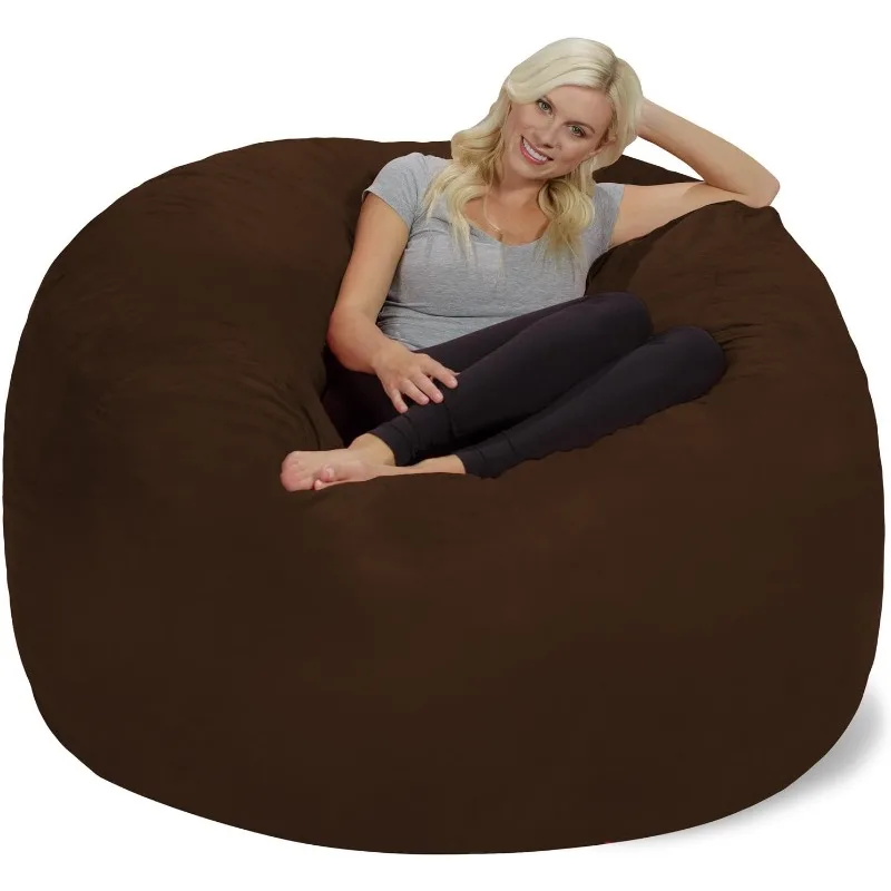 Bean Bag Chair: Giant 6' Memory Foam Furniture Bean Bag - Big Sofa with Soft Micro Fiber Cover, Chocolate