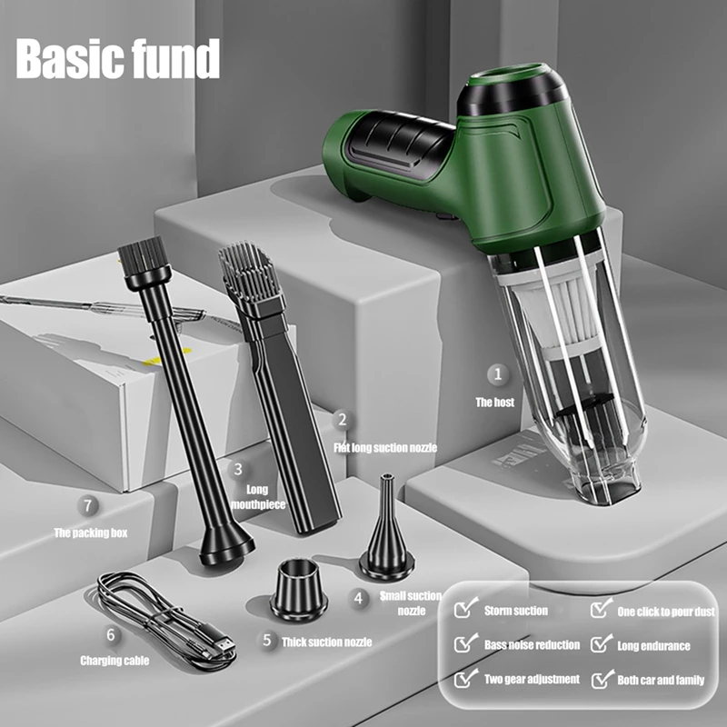 

3 In 1 Car Wireless Vacuum Cleaner Blowable Home Appliance Vacuum Home Car Double Use Mini Vacuum Cleaner