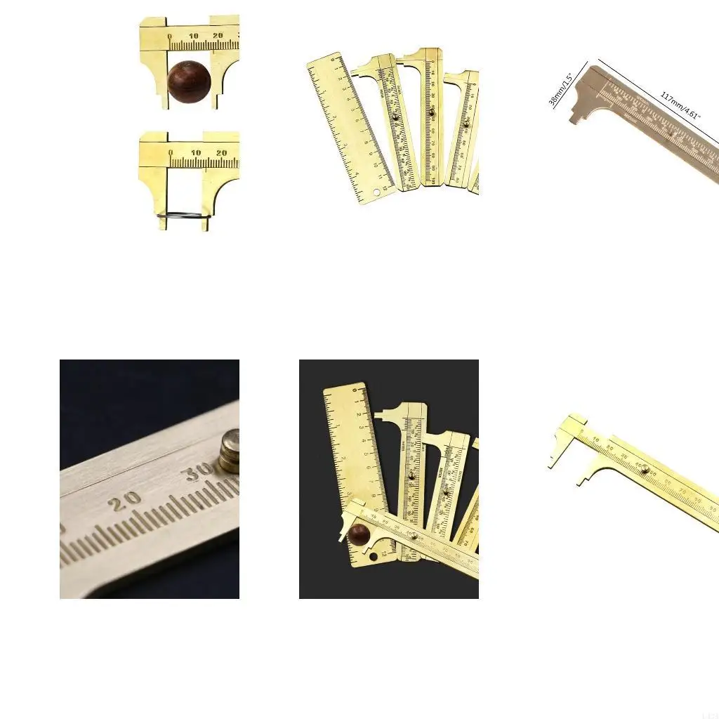 L43A Gauge Vernier Caliper Ruler Brass Sliding Gauge Vernier Caliper Ruler mm/inch