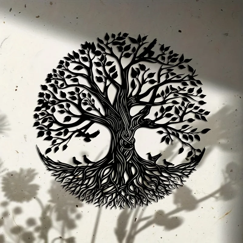 1 Piece of Metal Wall Art, Tree of Life Theme, Measuring 39.88 cm X 39.88 Cm. This Decorative Cut-Out Metal Sign Can Be Used as a Creative Sculpture on Your Wall.