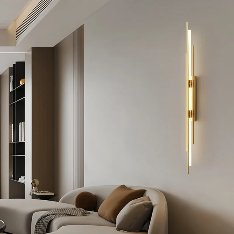 

Minimalist Line LED Wall Lamp Living Room Aisle Restaurant Office Lighting Sconce White Acrylic Art Deco New Style