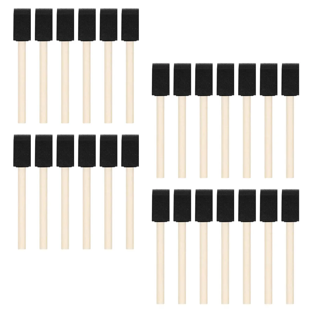 40 قطعة من فرش إسفنجية بمقبض خشبي للرسم اليدوي، لوازم الألوان المائية الزيتية، أداة رسم الرغاوي #2