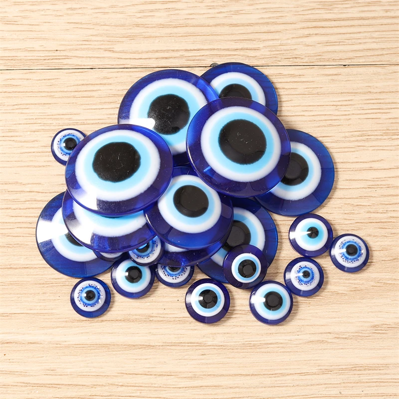 10-100pcs Cute Resin Blue Evil Eye Cabochons Flat Back Scrapbook for Jewelry Making Girls Hairpin Brooch DIY Crafts Accessories