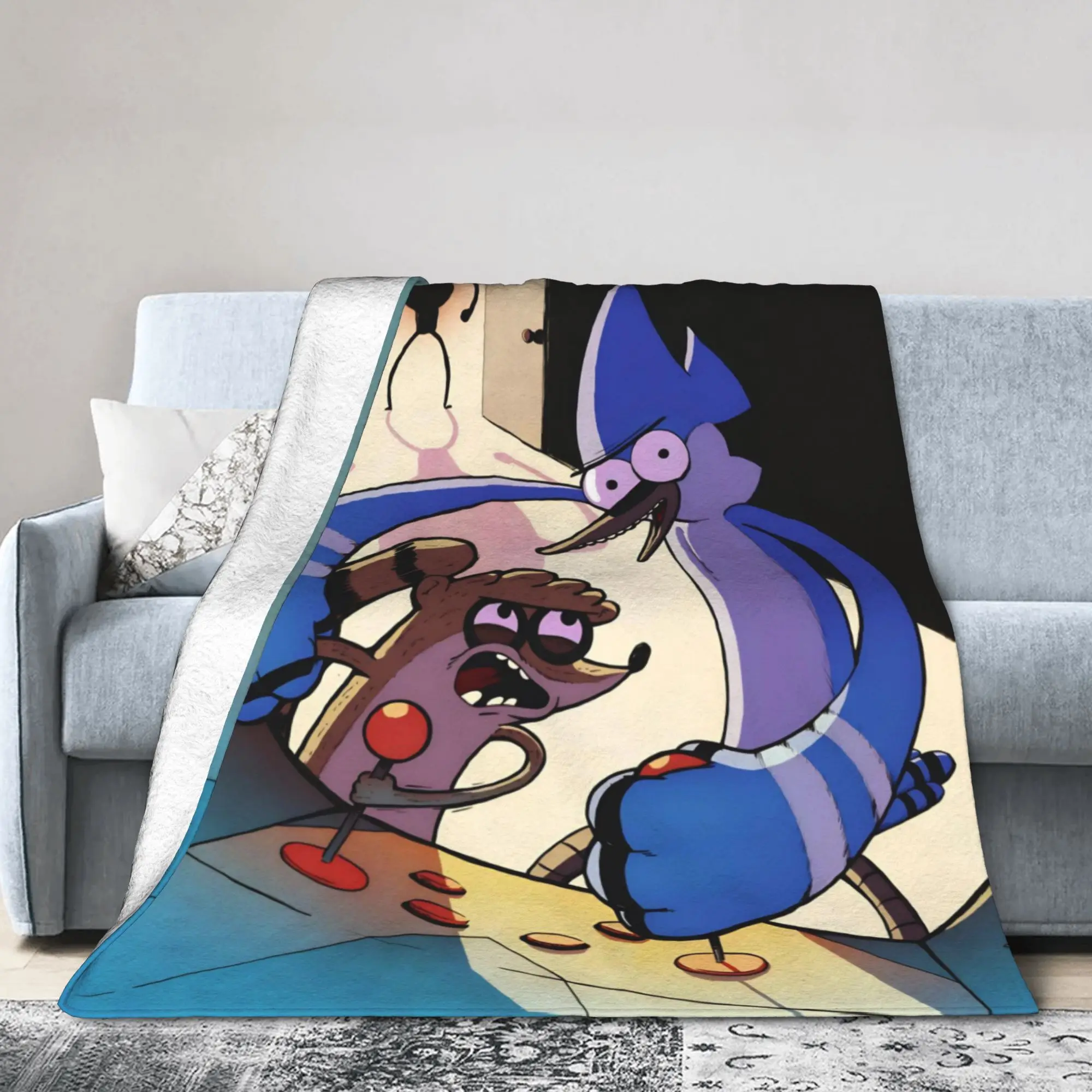 Regulars Show Cartoon Blanket Flannel TV Series  Lightweight Throw Blankets for Home Couch Bedspread