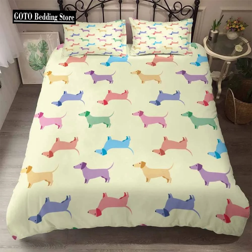 

High quality 3d bedding boy set Dachshund 150x200 cm cute cartoon kids Bedding Sets Winter Thick Bed Comforter Us Eu Au Size