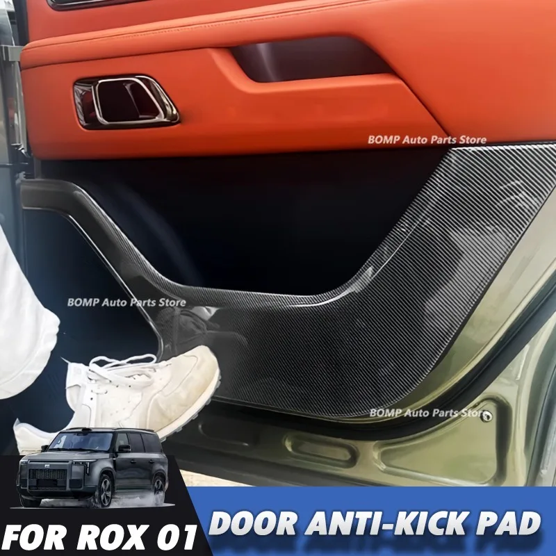 Car Door Anti-kick Pad Fit For Rox01 Upgrade Dirt-resistant Carbon Fiber Texture Protective Film Refit Seven Seats Accessories