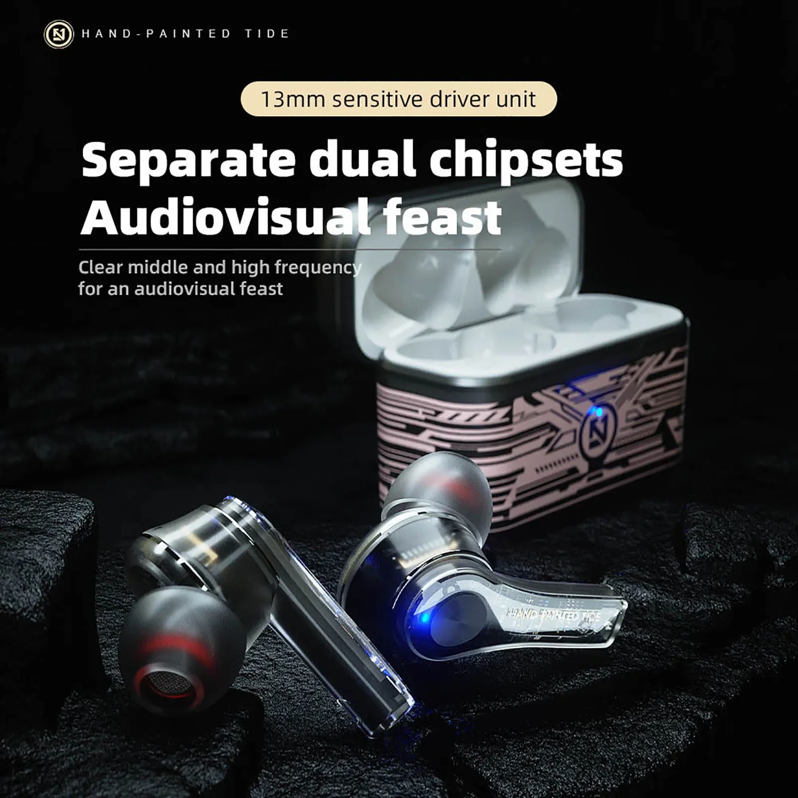 

TS200 Unique Cool Transparent In-ear Gaming Tws Bluetooth Headphones Noise Reduction HIFI Stereo HD Voice Wireless Earphone