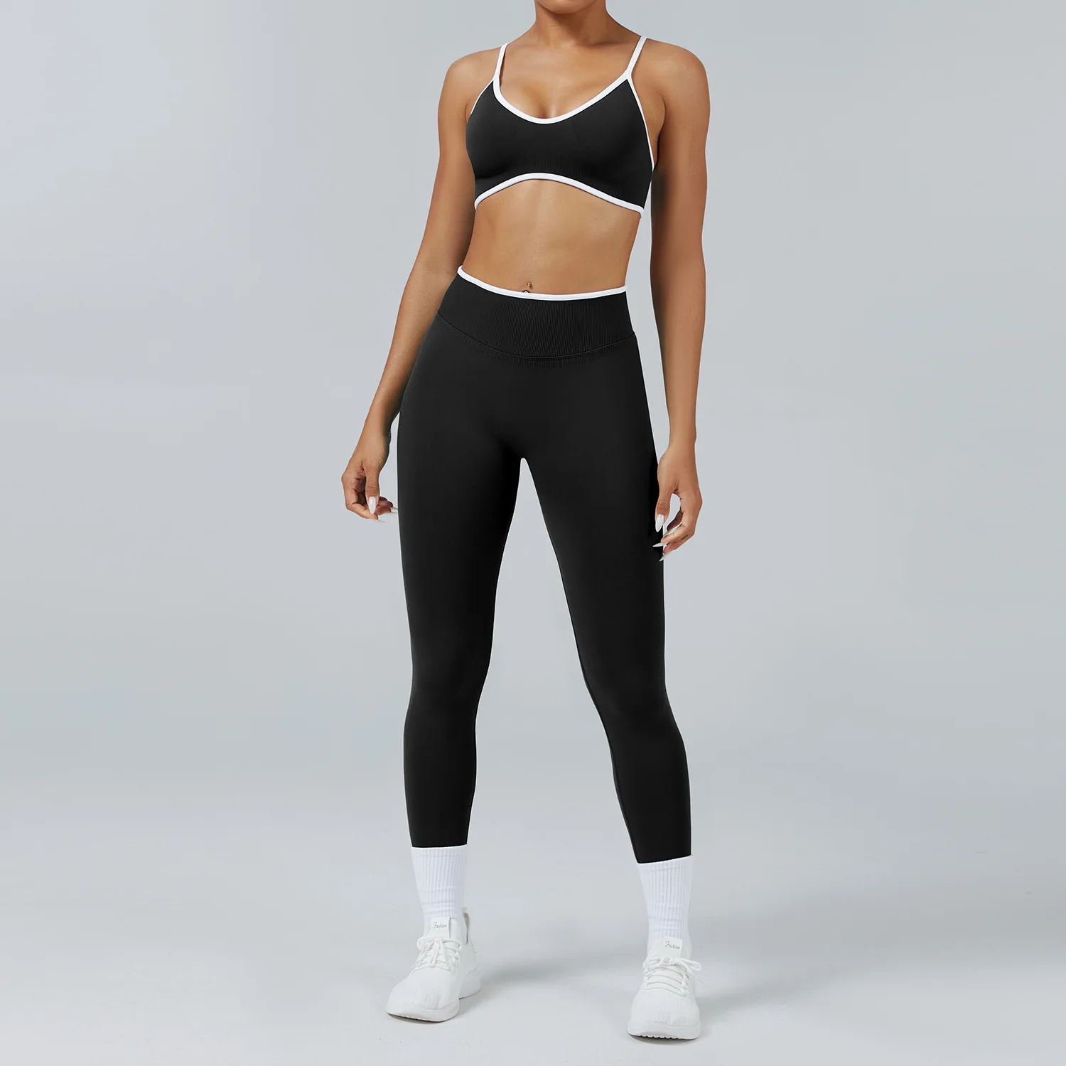 2PCS High Waist Leggings Fitness Clothing Seamless Gym Outwear Yoga Sports Bras Suit Women's Running Speed Yoga Set Sports Suit - Image 6