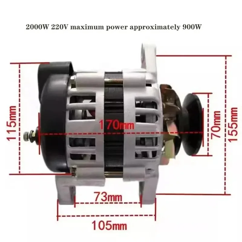 Polea alternadora sin escobillas, generador alta potencia, imán permanente CA, 220v, 800W, 1300W, 2000W