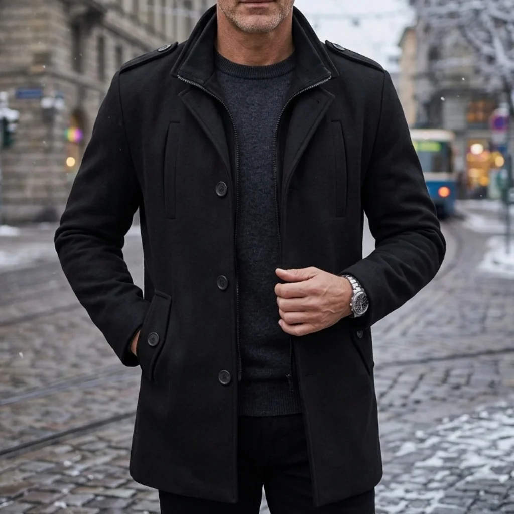 New Men's Autumn/Winter Trench Coat - Double-Layered with Multi-Pockets | Practical Streetwear & Business Casual Jacket Mans 6