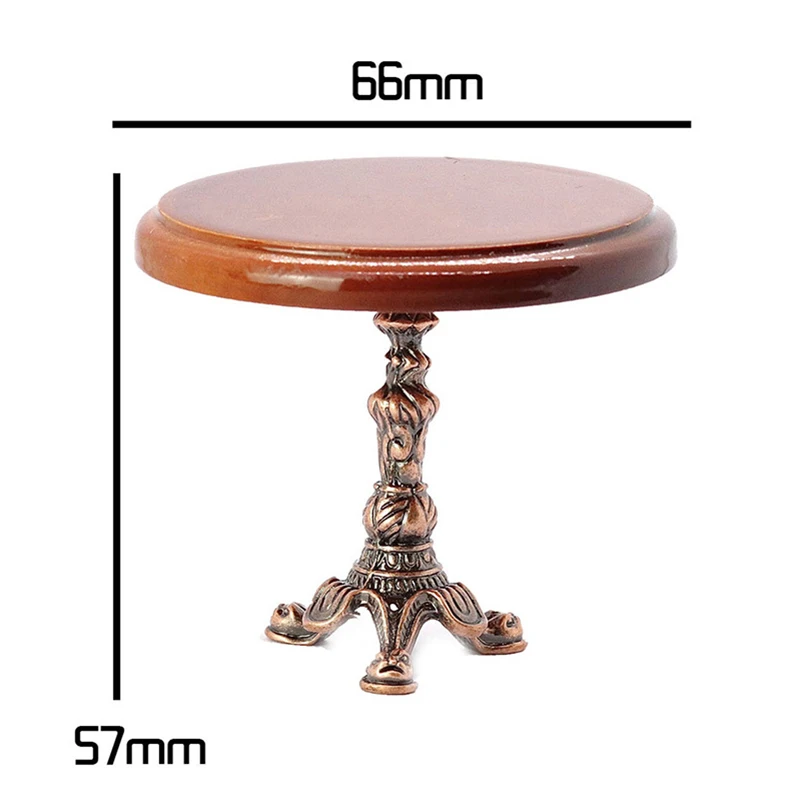 1Pcs 1/12 Wood Miniature Doll House Accessories Simulation Retro Coffee Stool/Table Furniture Model Family Toy Decorations