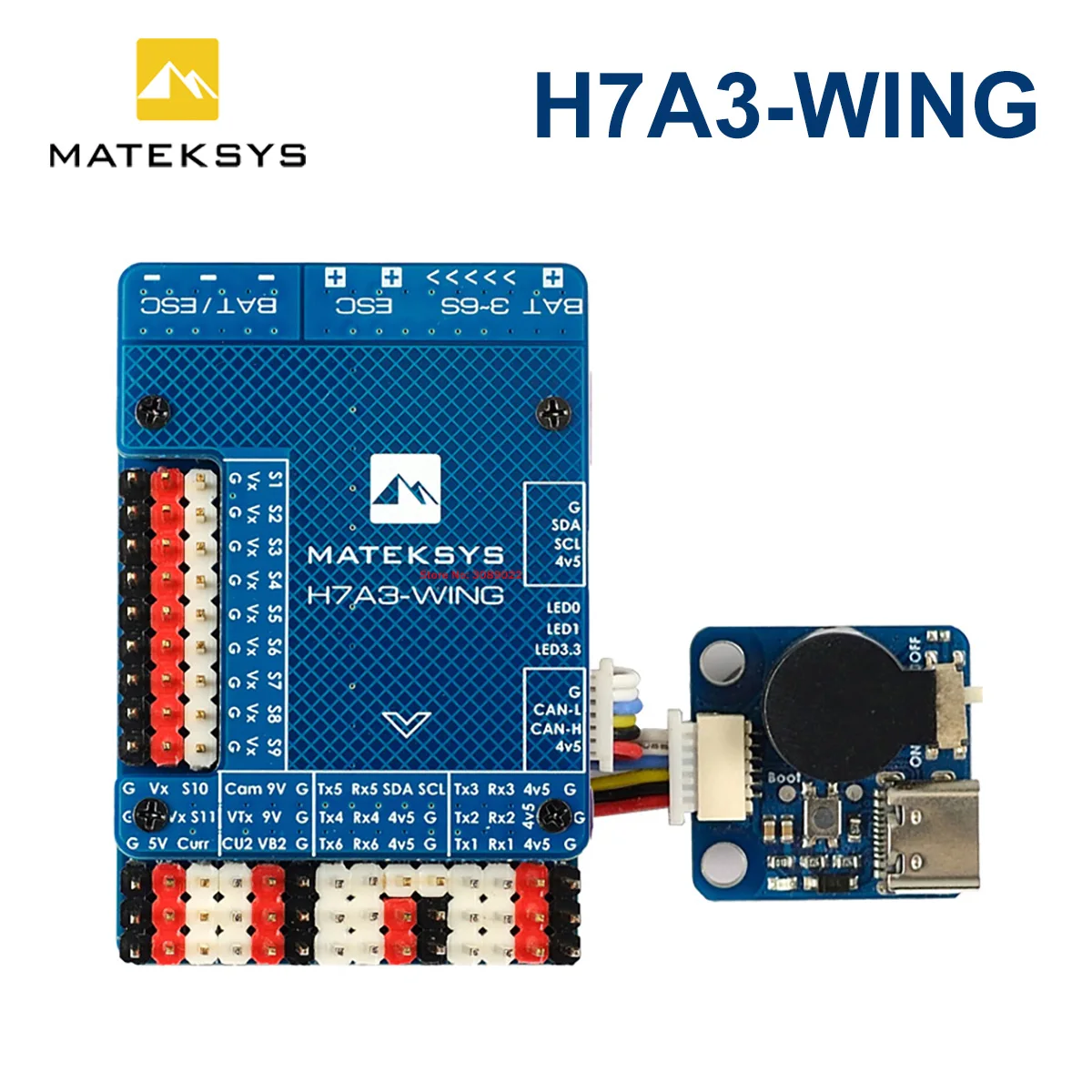 MATEK Mateksys Flight Controller H7A3-WING STM32H7A3RIT6 ICM42688P 3-8S Built-in OSD For RC Multirotor Airplane Fixed-Wing Drone