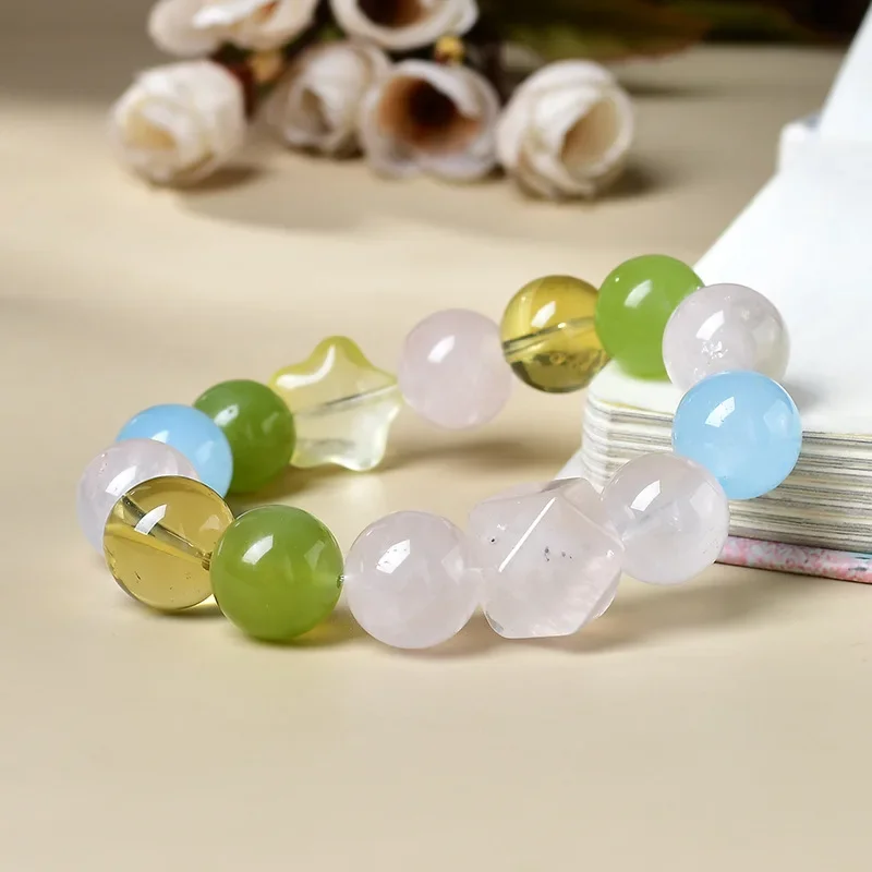 

Natural multi-treasure crystal bracelet men's and women's light luxury fashion lucky bracelet, gift