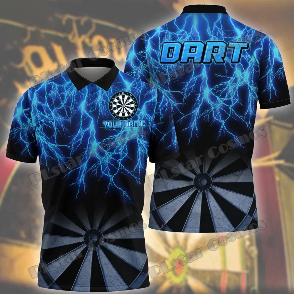 Personalized Name Camo Darts Pattern 3D Printed Men\'s Polo Shirt Summer Street Casual T-shirt shirt For Dart Team Player WK55