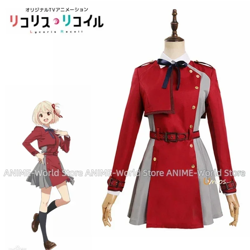 

Anime Lycoris Recoil Nishikigi Chisato Cosplay Costumes Dress Shirt Belts Uniform Custom sizes