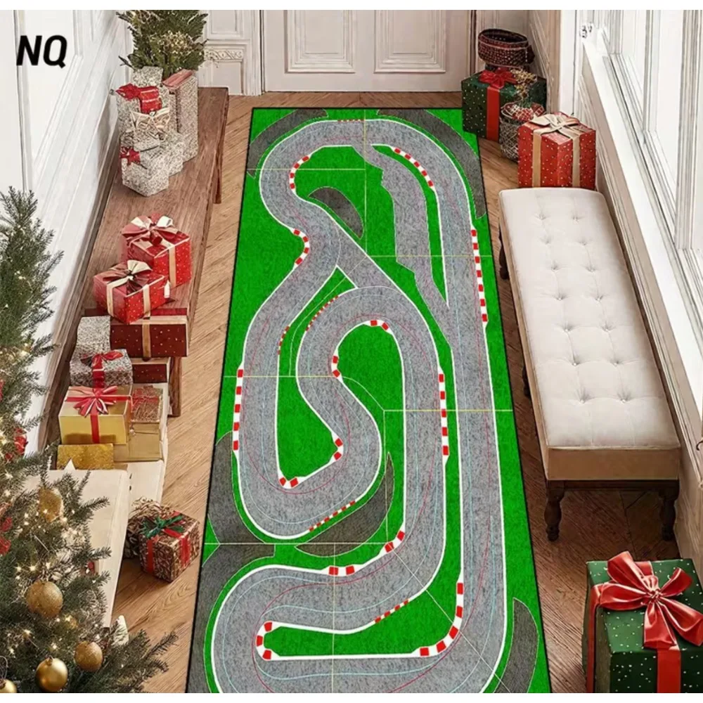 Fun Racing Lane Anti Slip Easy Clean Durable Carpet Perfect for Home Kitchen Corridor or Vacation Home Carpet  Rugs Living Room