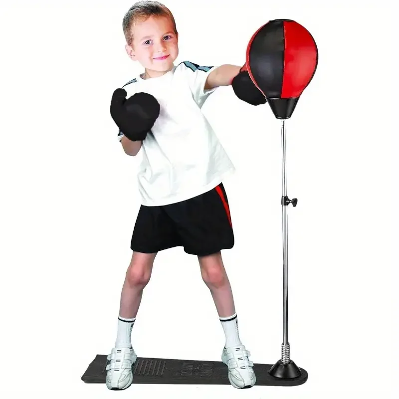 Punching bag with stand Height-adjustable children's punching bag Punching bag with gloves and pump Boys Girls,Christmas Gifts