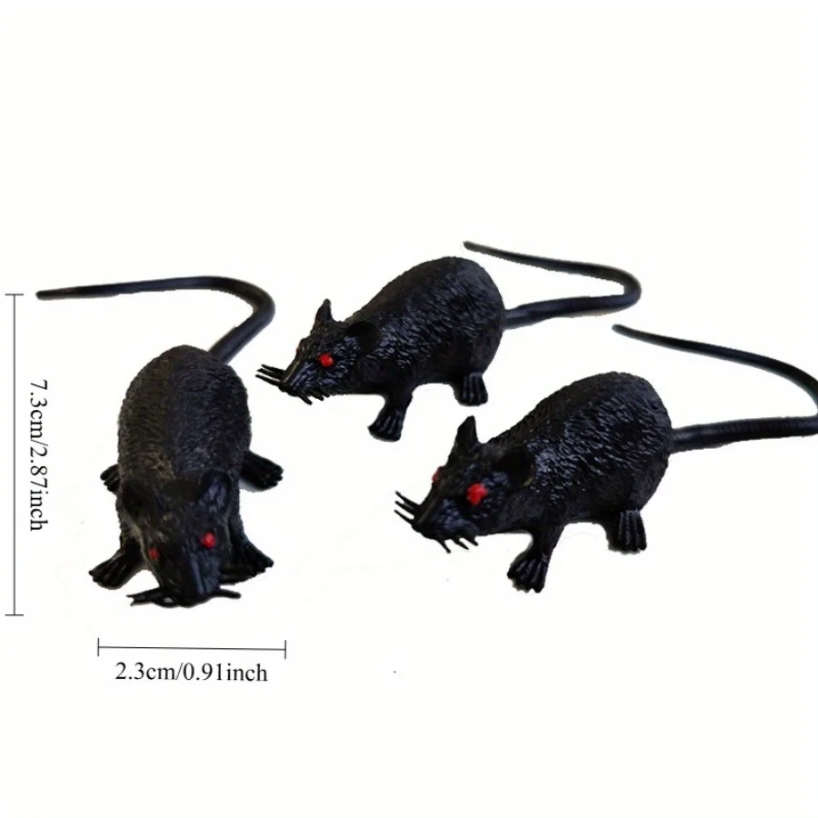 20/10pcs Halloween scary props, Realistic Mini Plastic Mice, Simulated Terror Mouse Figurines for Prank Joke, Plastic Figurines