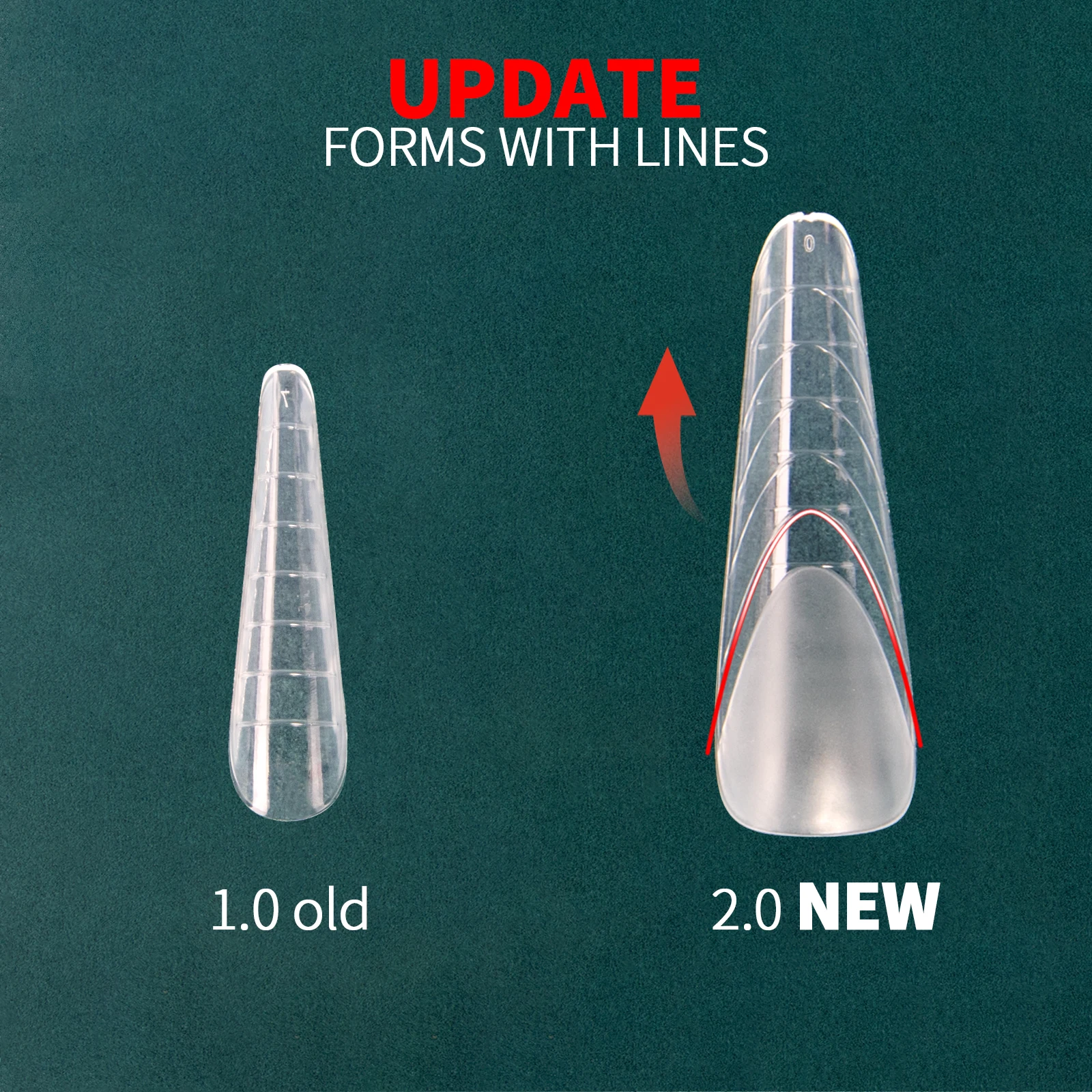 Nailpop Set di forme doppie e cuscinetti in silicone Stampi riutilizzabili con scala Dimensioni di forme multiple disponibili per strumenti per manicure di estensione