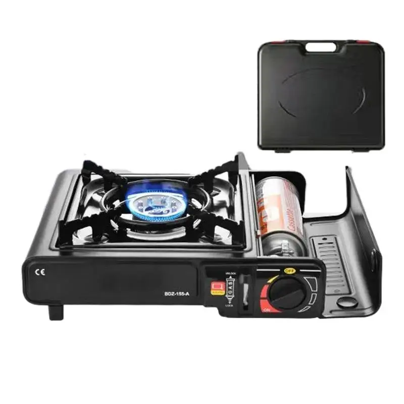 

Small Camping Stove Small Outdoor Stove Camping Accessories Easy Heat Control Adjustable Burner Piezo Ignition Cooking Tools For