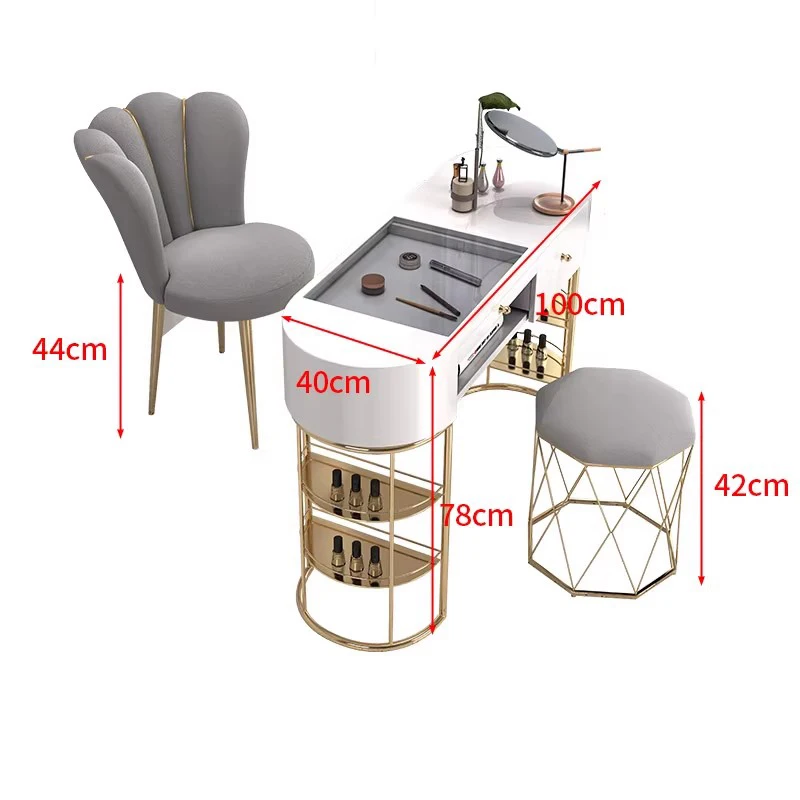 Professional Nail Table Drawers Beauty Luxury Design Manicurist Tables Equipment Display Mesa De Manicure Salon Home Furnishings