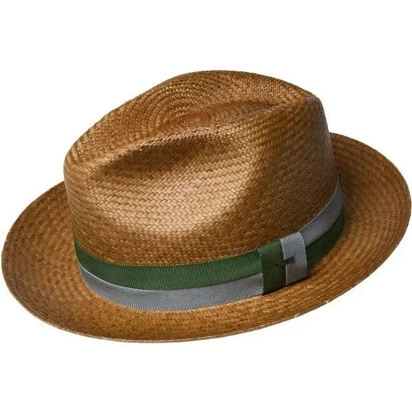 

Five-point grass striped decorative crimped jazz hat top hat fine hand-woven high-end straw hat