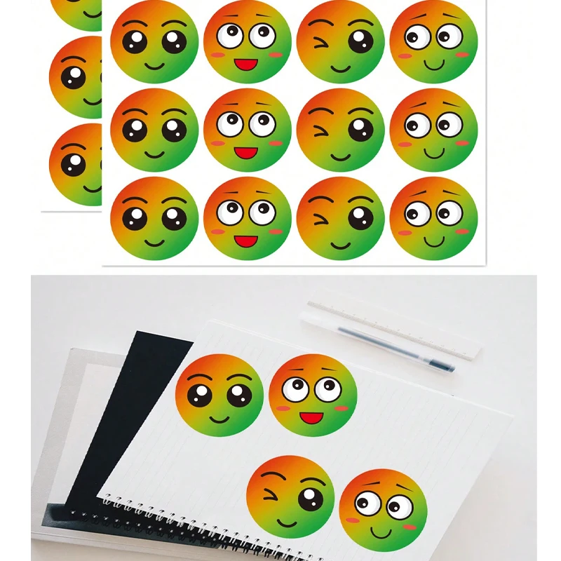 سعيد حزين الوجه المبتسم السلوك ملصقات 120/240/480 قطعة تسميات المعلمين الفصول الدراسية أطفال طالب مكافأة ملصق اللعب الهدايا