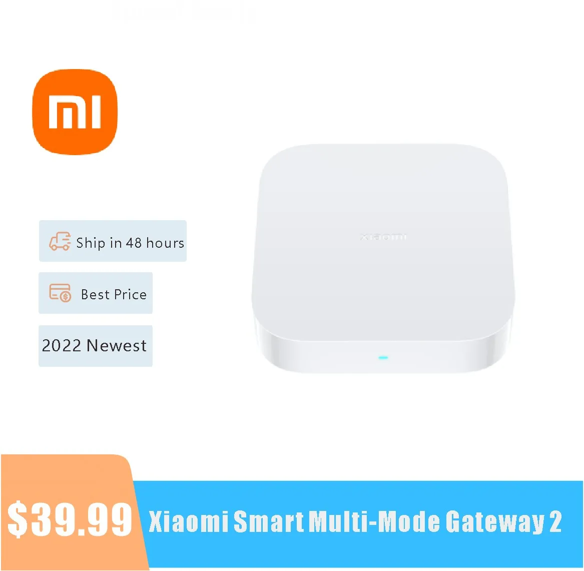 2022 Xiaomi Smart-Multi-Mode-Gateway-2 Dual-Wi-Fi 5G 2.4G RJ45-Port 3-Protocol Bluetooth /[Mesh] Zigbee Type-C Dual-Core CPU