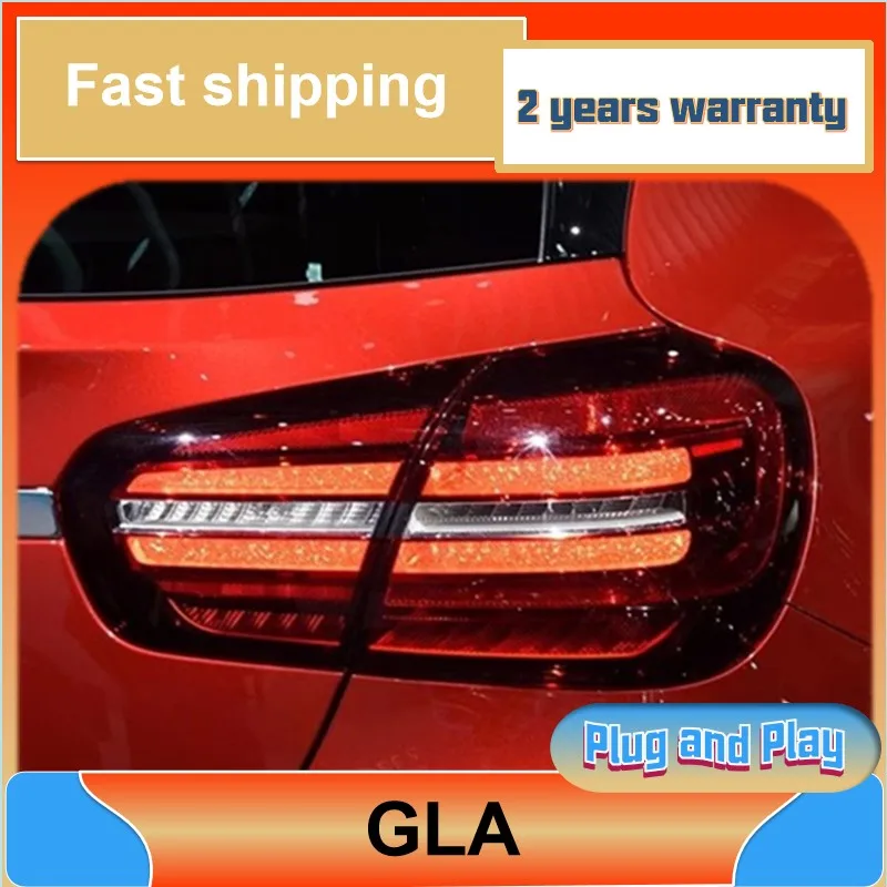 Car Styling for Mercedes GLA Tail Lights 2016-2020 GLA Taillight Benz GLA 200 220 260 DRL Fog Brake Turn Signal Reversing