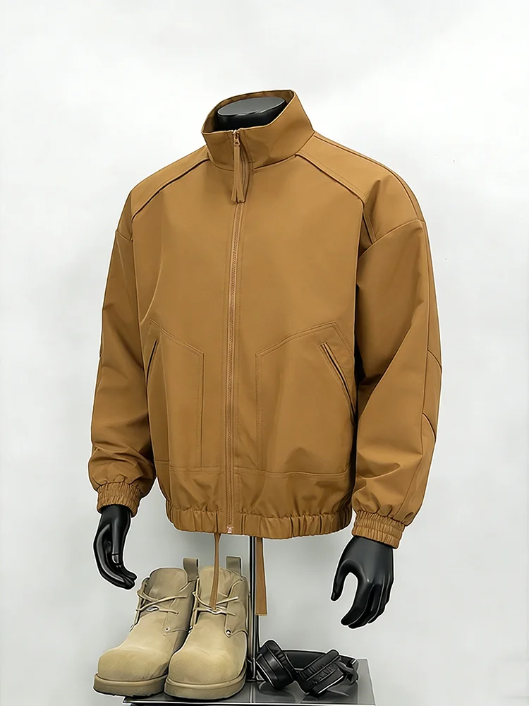 American Style Three-Proof Pilot Jacket Men's Spring Autumn High-End Boxy Short Collar Windproof Casual Outerwear Coat