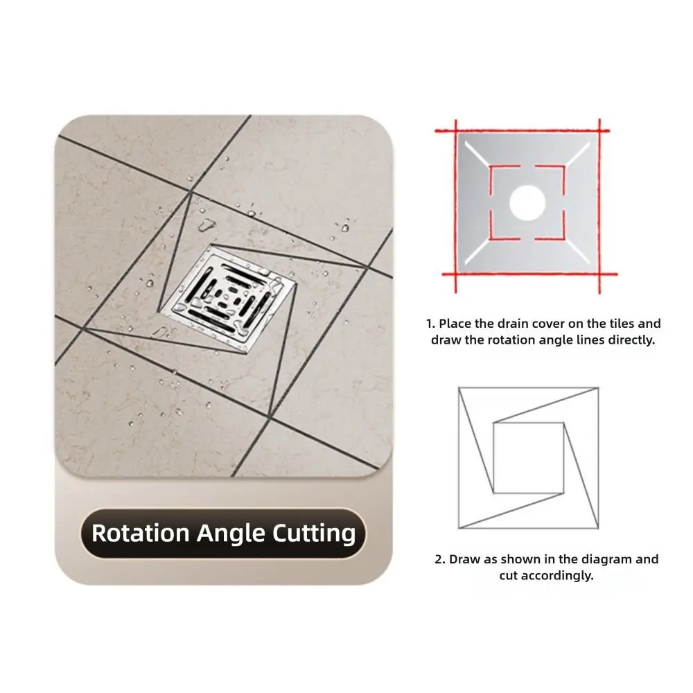 Multi-functional Floor Drain Locator Ruler Irregular Ruler Silver Tile Ruler Measuring Tool Positioning Ruler Home Improvement