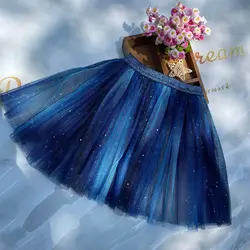 Girls Lace Skirts Tutus Summer Princess Girl Dance Skirt Blue Tulle Skirt Party Princess Dance Tutu for Children Clothes