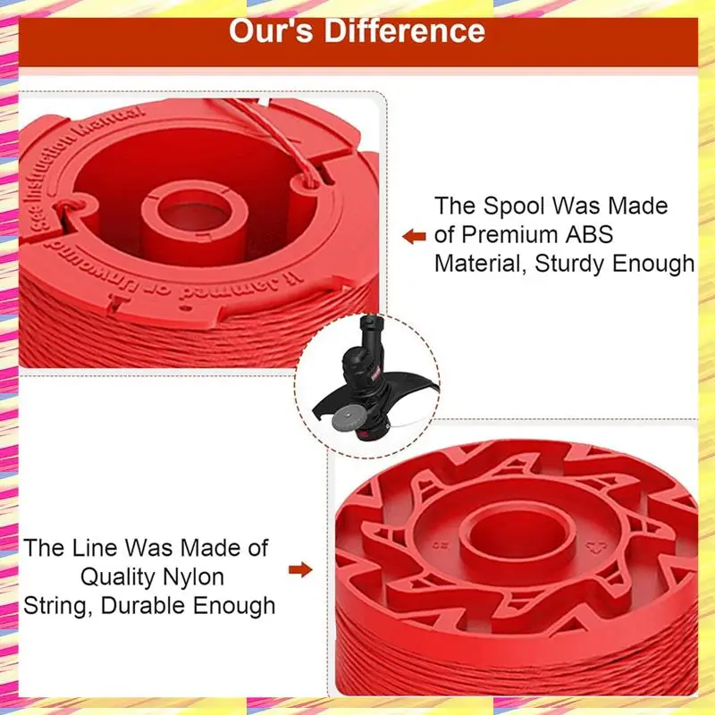 

ABJJ 6-Line Spool + 1 Cap + 1 Spring CMZST080/CMZST0803 Weedwacker Strings Red Compatible With For Craftsman Models: CMCST910 Se