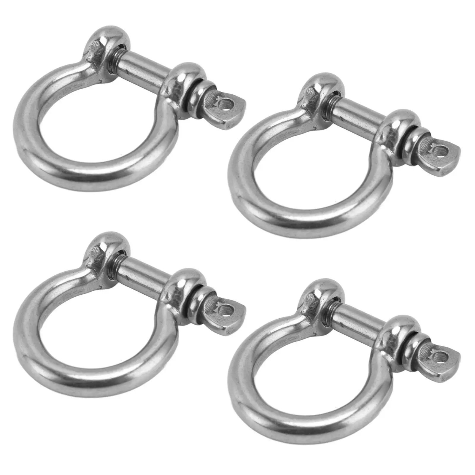 4PCS 304 Stainless Steel D Shackle with Screw Pin - Heavy Duty Anchor Load Clamp Replacement