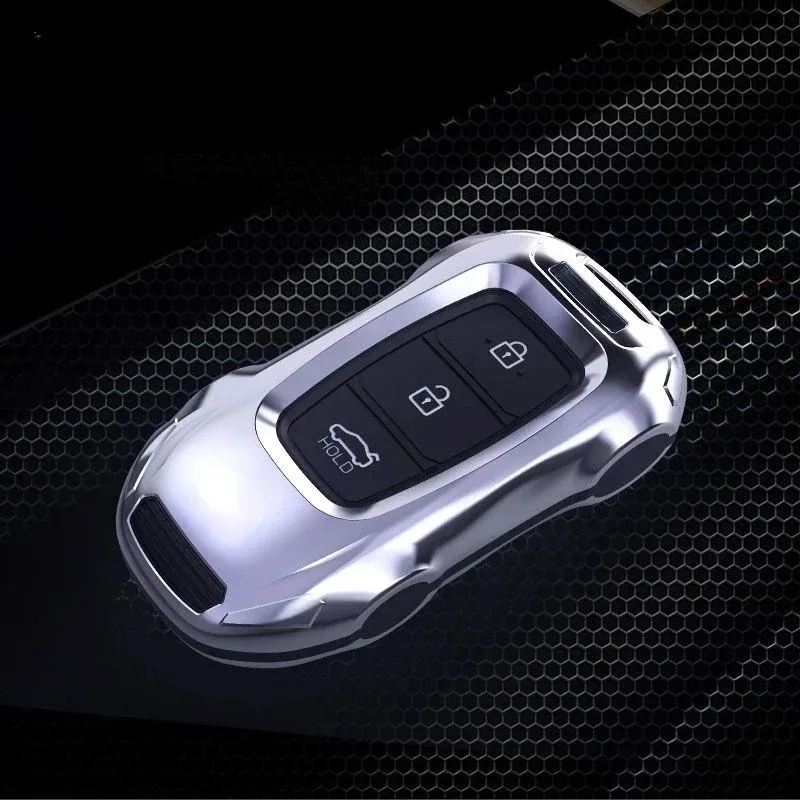For Hyundai Ix35 Ix25 Famous Pictures Elantra Tucson ABS Silver Car Key Case Keyless Cover Key Shell interior Accessories