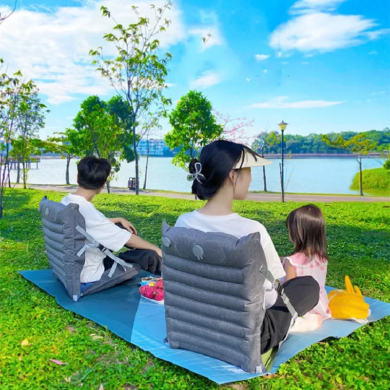 

Camping Inflatable Folding Chair Picnic Beach Leisure Cushion Portable Air Cushion Backrest Recliner Cushion Accessories Outdoor