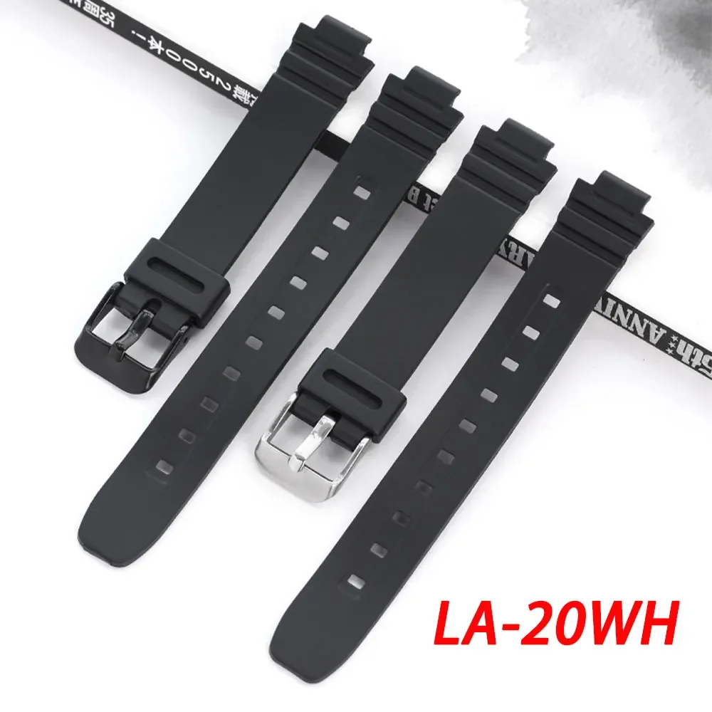 Resin TPU Watchband Straps For Casio LA-20WH Replace Band Women Ladies Bracelet Belt 10mm Soft Comfortable Wristband Accessories