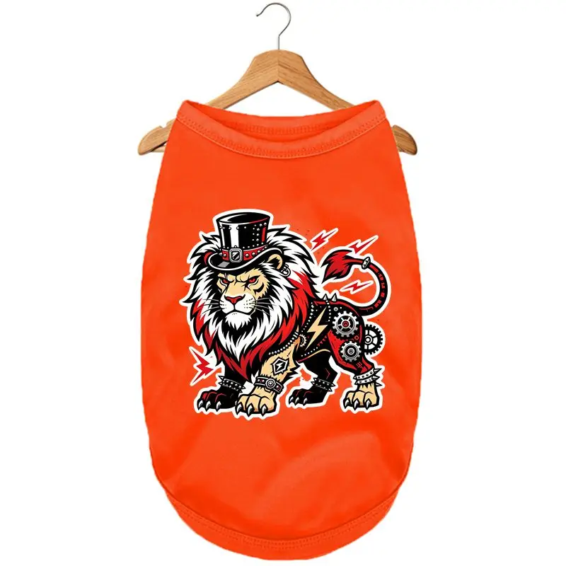 

Steampunk Lion Dog Vest Summer Quick Dry Breathable Pet Tee Small Breed