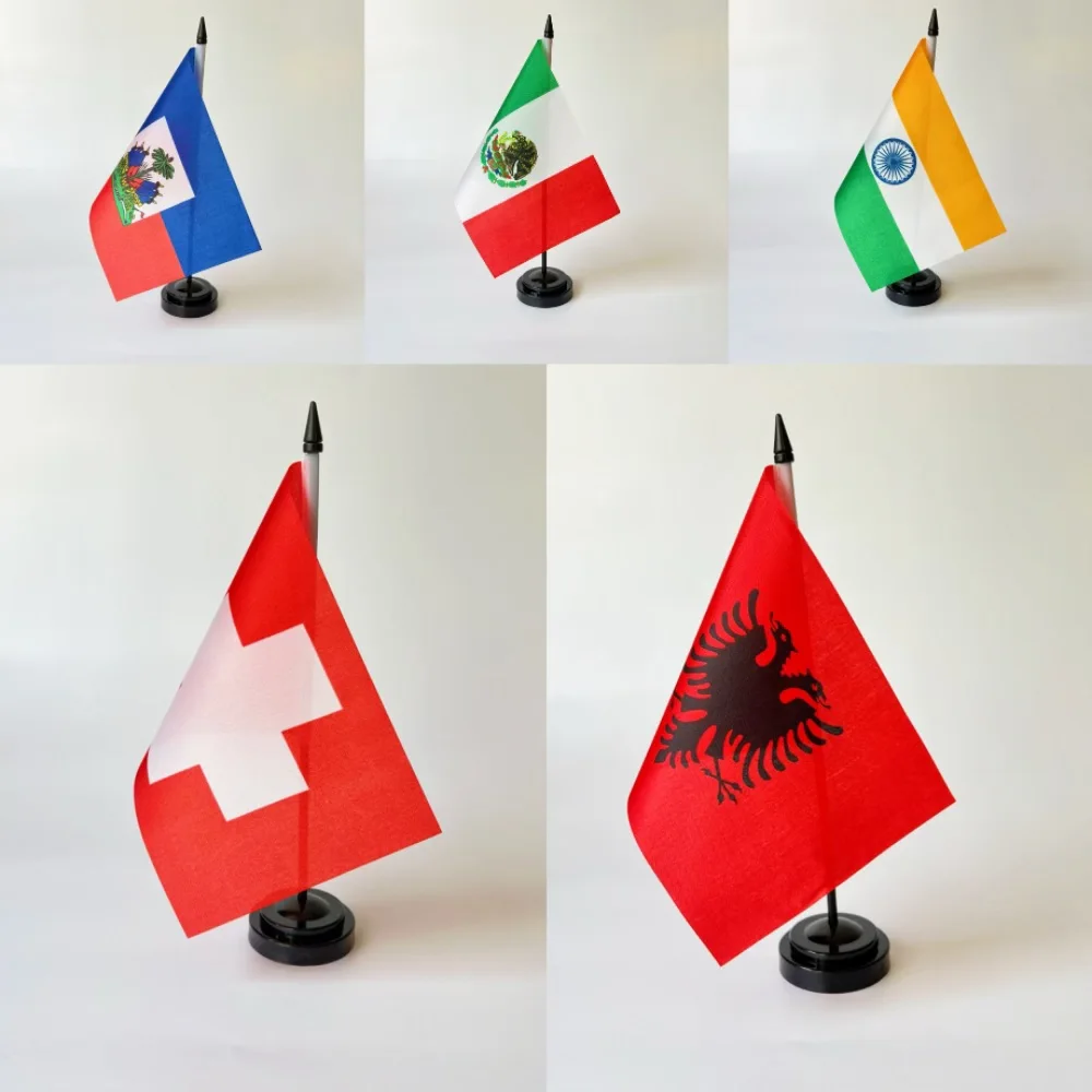 14x21 سنتيمتر مكتب عمل علم المكسيك راية البوليستر سويسرا ألبانيا الهند هايتي المكسيك العلم الوطني للزينة