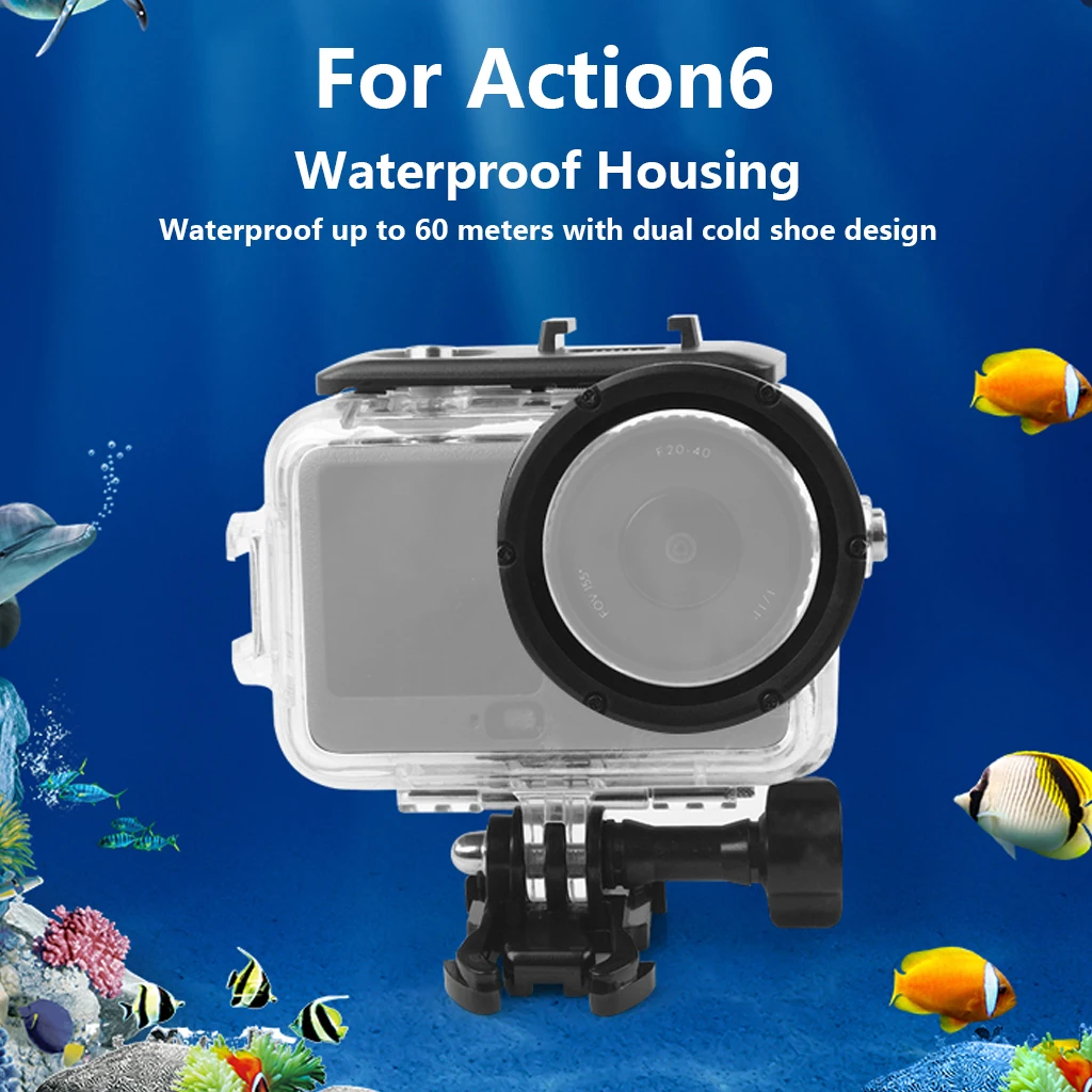 Für DJI Osmo Action 6 60M Wasserdichte Gehäuse Gehäuse Tauchen Schutzhülle Anti-Drop Schutzhülle Unterwasser Tauchen Abdeckung für action6 – Detail 1