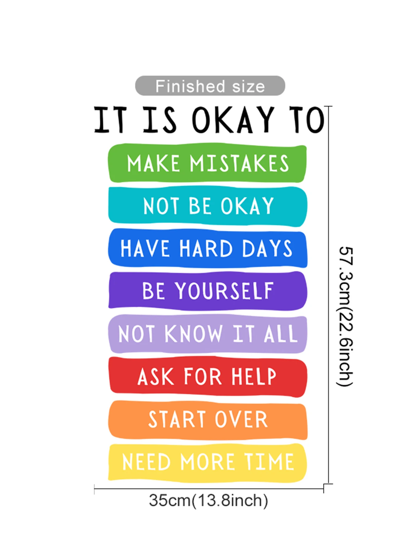 It\'s Okay to Not be Okay Poster, Motivational Kids Art, Classroom Posters Quotes, Educational Wall Art, Playroom Wall Art Decor