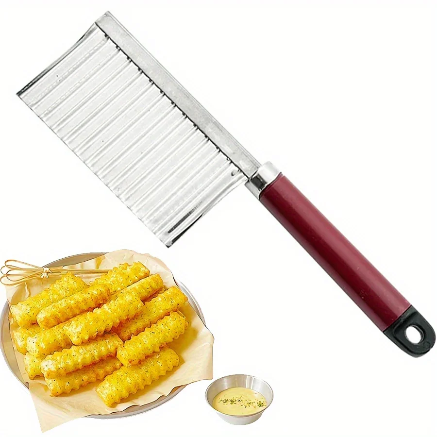1pc Metal Potato Wavy Edged Knife with Hanging Hole Carrot Slicer Onion Cutter Household Kitchen Vegetable Fruit Cutting JXB