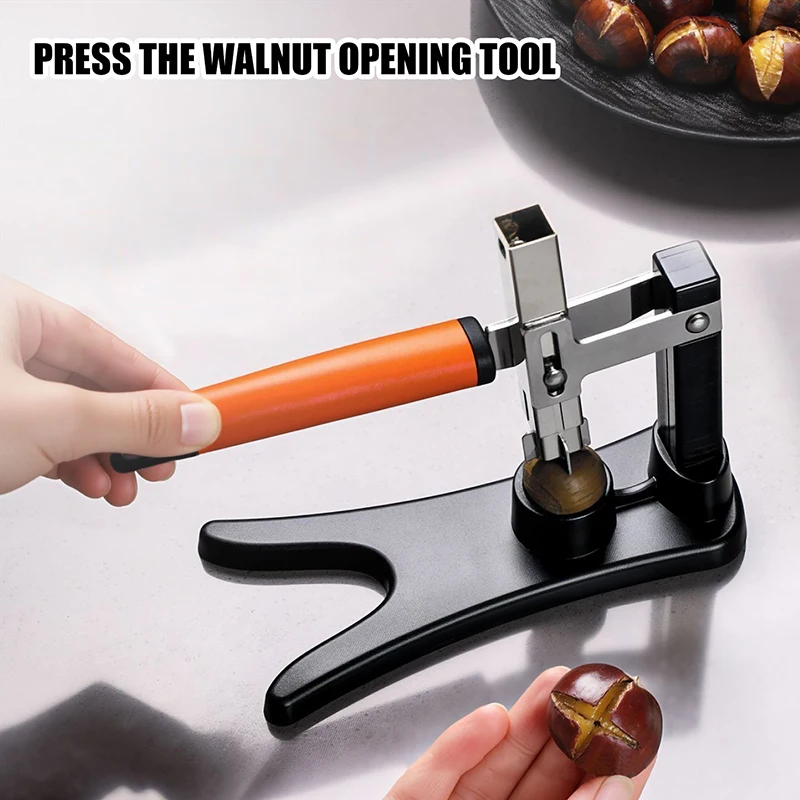 Chestnut Cutter Stainless steel chestnut sheller Non Slip Handle Cracking Sheller Portable Nutcracker Chestnut Clip kitchen tool