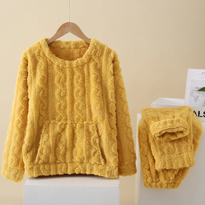 

Women's Clothing Pajamas Winter Thicken Keep Warm Leisure Comfortable Outdoors At Home Sleep Fashion Exquisite Suit Minimalist