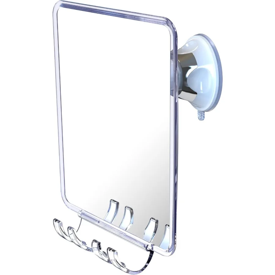

Fogless Shower Mirror with Removable Razor Holder for Shaving and Grooming Shatterproof Design with Powerful Suction Cup for Se