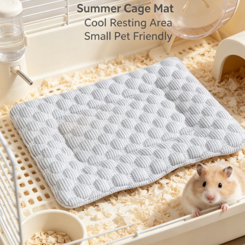 Pet Mat Quilted Cooling Pad For Small Animals Cage Interior Use Breathable Non Slip Washable Cushion