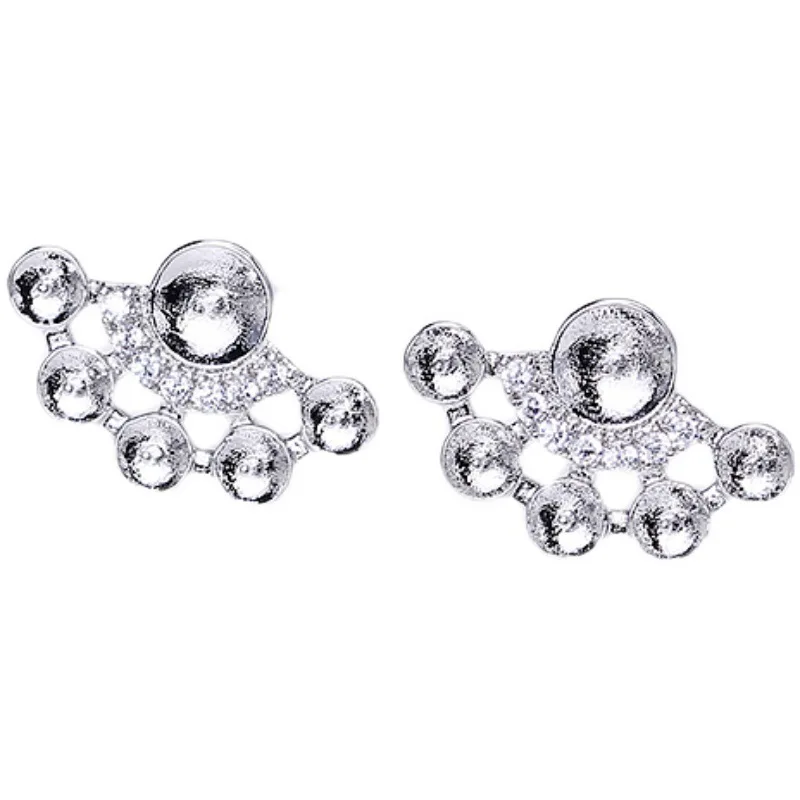 E078 Gold Plated Copper S925 Sterling Silver Needle Pearl Stud Earrings Findings Jewelry Making DIY Jewelry Accessories