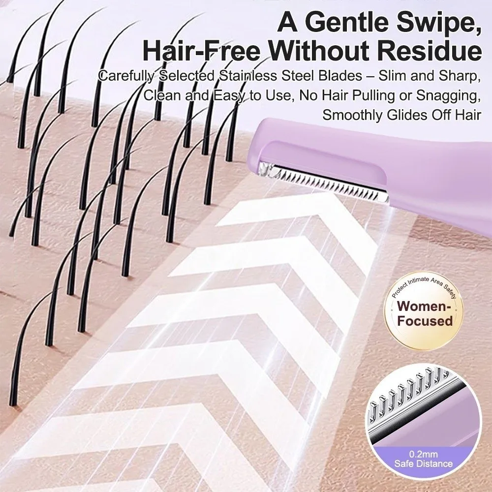 เครื่องเล็มขนคิ้วไฟฟ้าอเนกประสงค์พร้อมหัวคู่ เครื่องกำจัดขนแบบชาร์จไฟได้ เครื่องโกนขนไฟฟ้า