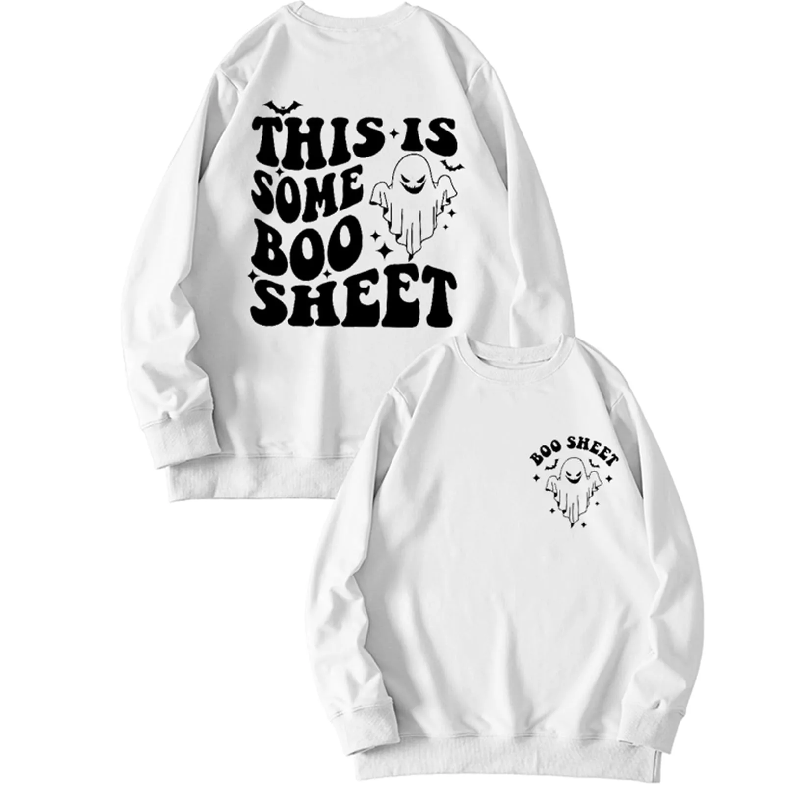 Dit Is Een Paar B Oo Sweatshirt Vrouwen Halloween Lange Mouw Pullover Tops Ronde Hals Grafische Overhemden 2024